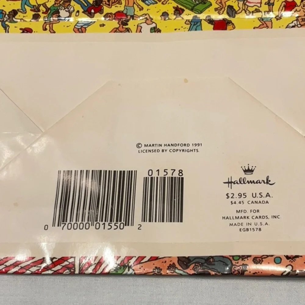 Hallmark Where’s Waldo Gift Bag 1991 Made in U.S.A.
